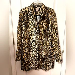 Chico’s Faux Fur Leopard Coat